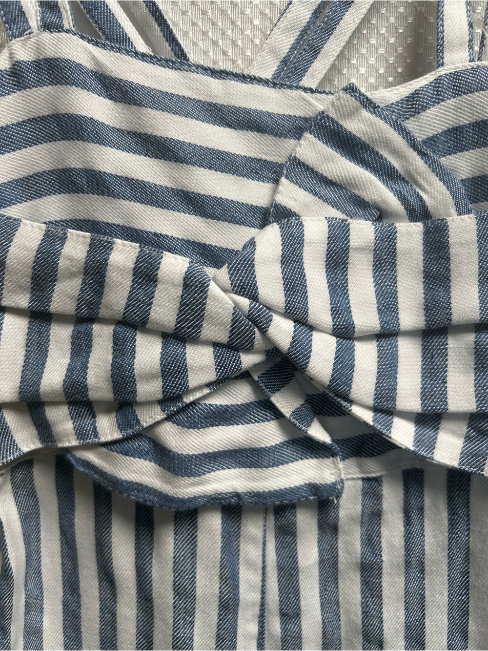 Mayoral Blue and White Striped Girls' Knot-Front Romper/Jumpsuit.NWT - Picture 6 of 7